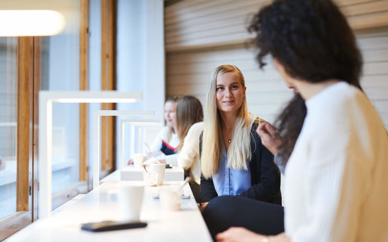 Students talking with each other