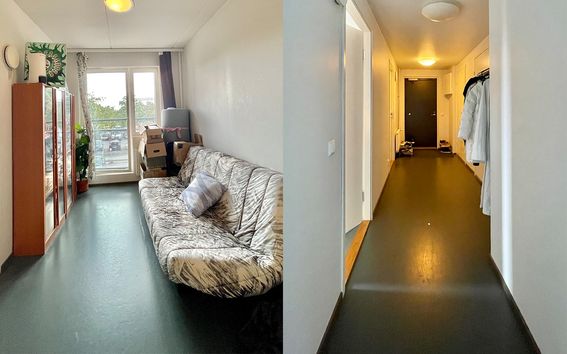 View to Valerie's shared student apartment