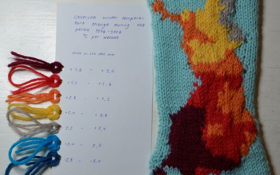 Knitted map of Finland