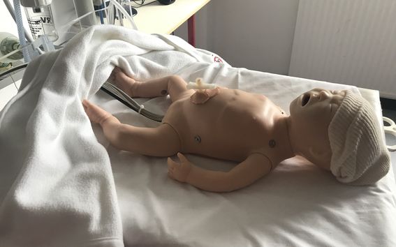 Kuvassa vauvaa simuloiva nukke.