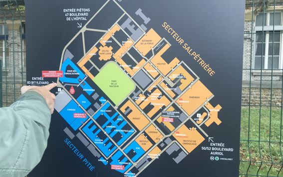 Salpetriere-sairaalan kartta