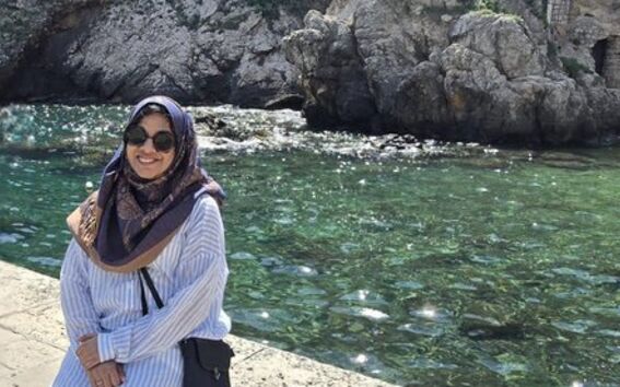 Student enjoying the sun