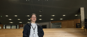 Michelle Bindel A blocissa Aalto-yliopistossa. Kuva: Saija Simola/Aalto-yliopisto.  