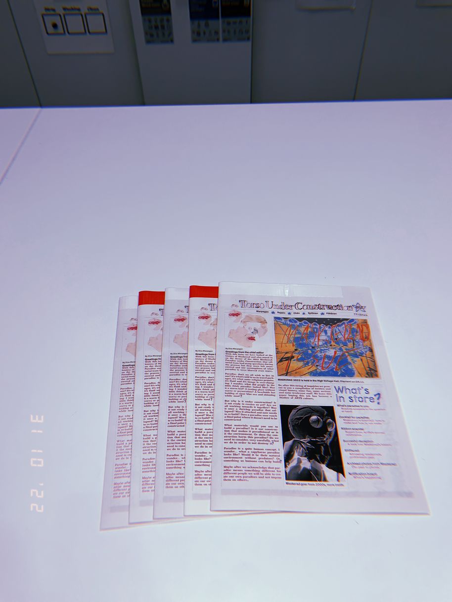 5 Torso Under construction leaflets in a pile