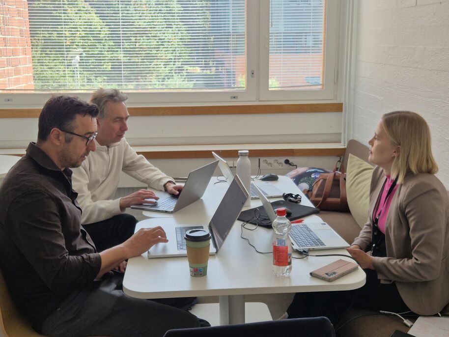 Team working collaboratively.