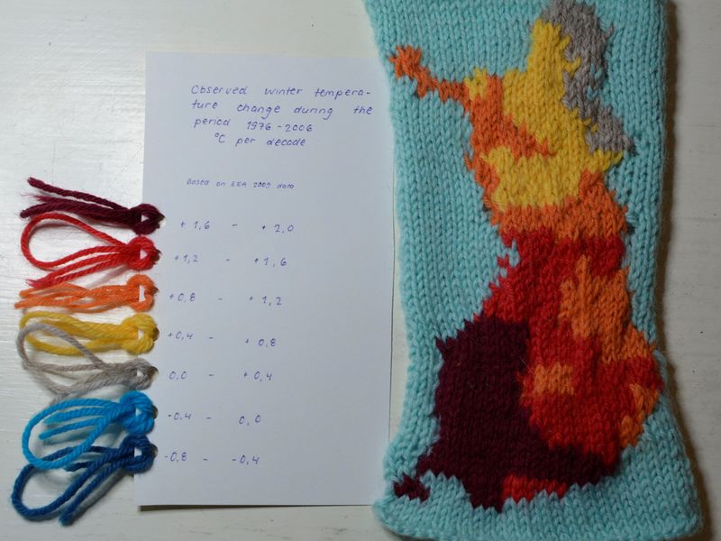 Knitted map of Finland