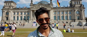 Areeb smiling in Germany