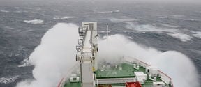 S.A. Agulhas in storm