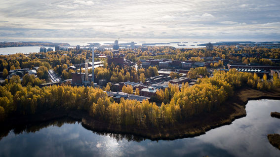 Aerial image of the Otaniemi campus