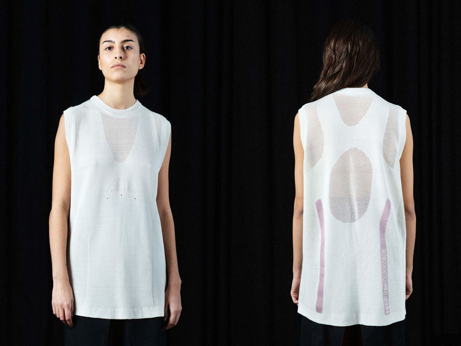 White top 100percent Ioncell from recycled cotton waste. Design by Elina Onkinen_Kasia Gorniak.