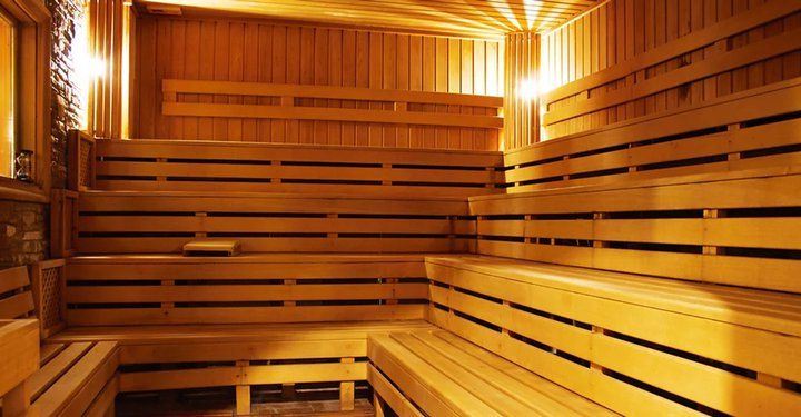 Inside of a sauna